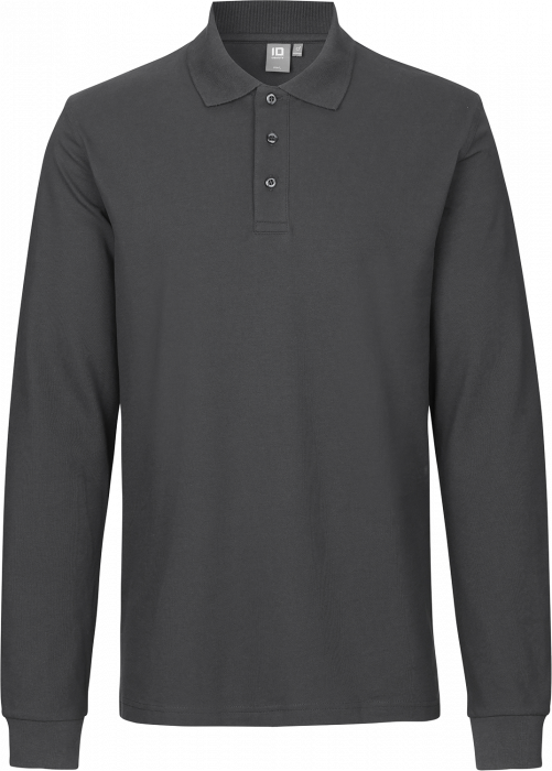 ID - Long-Sleeved Polo Shirt Stretch - Charcoal