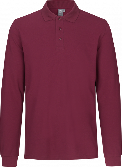 ID - Long-Sleeved Polo Shirt Stretch - Bordeaux
