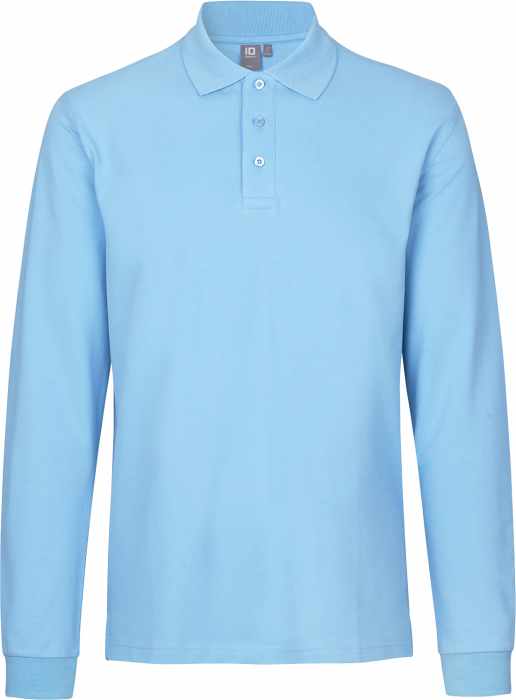 ID - Long-Sleeved Polo Shirt Stretch - Light blue